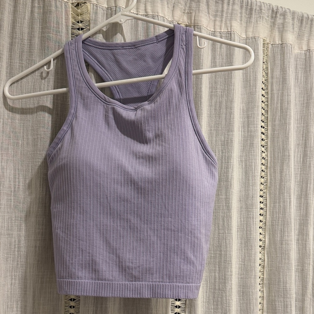 Light Purple Ribbed Lululemon Tank Top